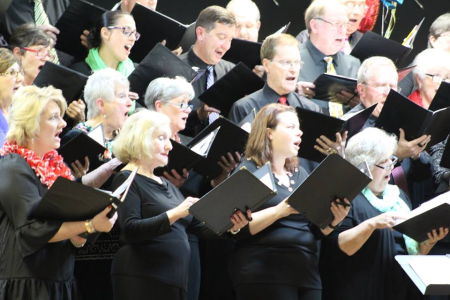 Shows a portion of the DFCS chorale at an angle from the left side.