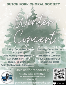 Dutch Fork Choral Society Warms Up Your Winter